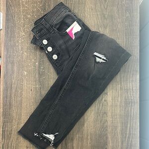 Justice Black Slim Fit Jeans with Logo